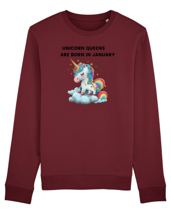 Unicorn mesaj UNICORN QUEENS ARE BORN IN JANUARY, design 1 Burgundy