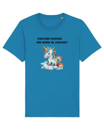 Unicorn mesaj UNICORN QUEENS ARE BORN IN JANUARY, design 1 Azur