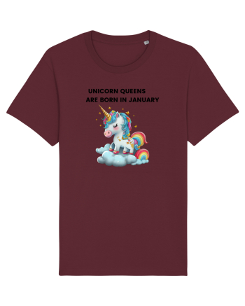 Unicorn mesaj UNICORN QUEENS ARE BORN IN JANUARY, design 1 Burgundy