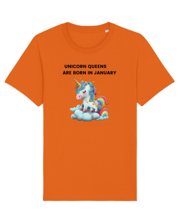 Unicorn mesaj UNICORN QUEENS ARE BORN IN JANUARY, design 1 Bright Orange