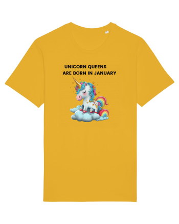 Unicorn mesaj UNICORN QUEENS ARE BORN IN JANUARY, design 1 Spectra Yellow