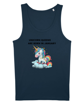 Unicorn mesaj UNICORN QUEENS ARE BORN IN JANUARY, design 1 Navy