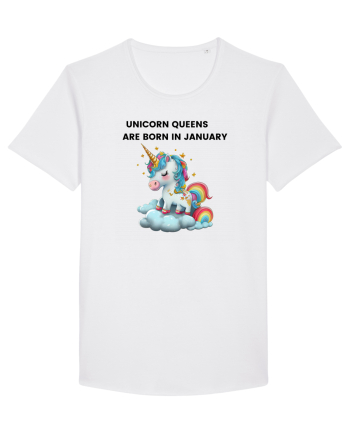 Unicorn mesaj UNICORN QUEENS ARE BORN IN JANUARY, design 1 White