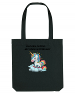 Unicorn mesaj UNICORN QUEENS ARE BORN IN FEBRUARY,  design 1 Sacoșă textilă