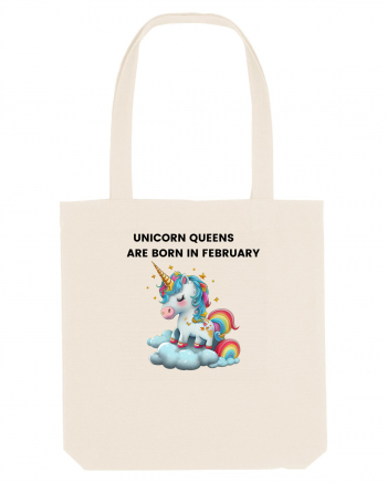 Unicorn mesaj UNICORN QUEENS ARE BORN IN FEBRUARY,  design 1 Natural