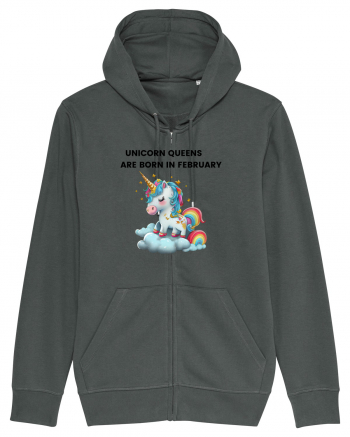 Unicorn mesaj UNICORN QUEENS ARE BORN IN FEBRUARY,  design 1 Anthracite