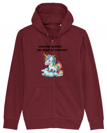 Unicorn mesaj UNICORN QUEENS ARE BORN IN FEBRUARY,  design 1 Burgundy