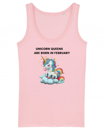 Unicorn mesaj UNICORN QUEENS ARE BORN IN FEBRUARY,  design 1 Cotton Pink