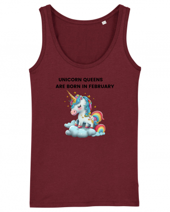 Unicorn mesaj UNICORN QUEENS ARE BORN IN FEBRUARY,  design 1 Burgundy