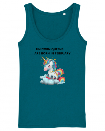 Unicorn mesaj UNICORN QUEENS ARE BORN IN FEBRUARY,  design 1 Ocean Depth