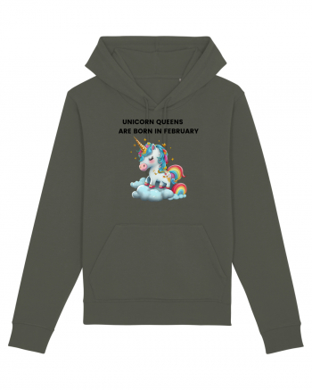 Unicorn mesaj UNICORN QUEENS ARE BORN IN FEBRUARY,  design 1 Khaki