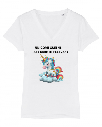 Unicorn mesaj UNICORN QUEENS ARE BORN IN FEBRUARY,  design 1 White