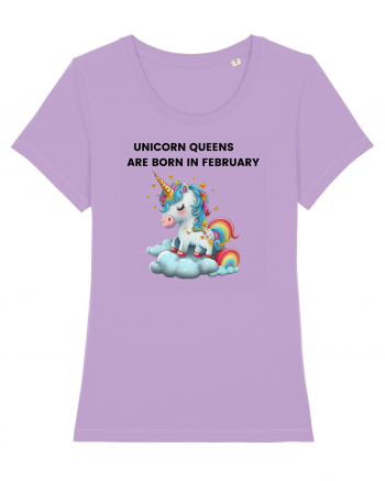 Unicorn mesaj UNICORN QUEENS ARE BORN IN FEBRUARY,  design 1 Lavender Dawn