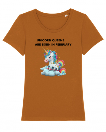 Unicorn mesaj UNICORN QUEENS ARE BORN IN FEBRUARY,  design 1 Roasted Orange