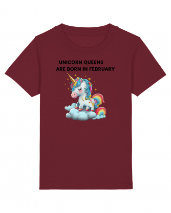 Unicorn mesaj UNICORN QUEENS ARE BORN IN FEBRUARY,  design 1 Burgundy