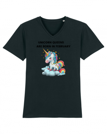 Unicorn mesaj UNICORN QUEENS ARE BORN IN FEBRUARY,  design 1 Black