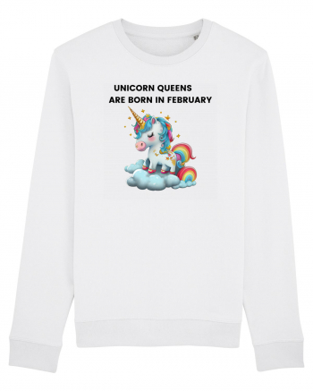 Unicorn mesaj UNICORN QUEENS ARE BORN IN FEBRUARY,  design 1 White