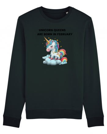 Unicorn mesaj UNICORN QUEENS ARE BORN IN FEBRUARY,  design 1 Black