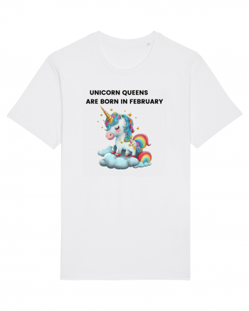 Unicorn mesaj UNICORN QUEENS ARE BORN IN FEBRUARY,  design 1 White