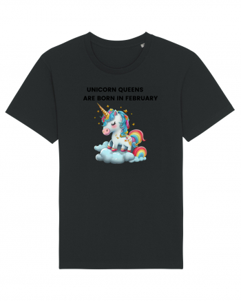 Unicorn mesaj UNICORN QUEENS ARE BORN IN FEBRUARY,  design 1 Black