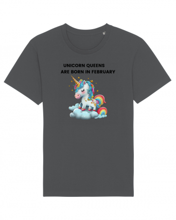 Unicorn mesaj UNICORN QUEENS ARE BORN IN FEBRUARY,  design 1 Anthracite