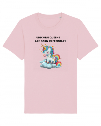 Unicorn mesaj UNICORN QUEENS ARE BORN IN FEBRUARY,  design 1 Cotton Pink