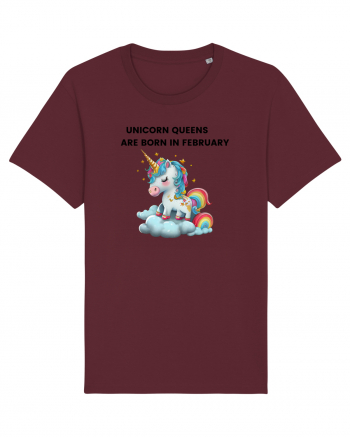 Unicorn mesaj UNICORN QUEENS ARE BORN IN FEBRUARY,  design 1 Burgundy