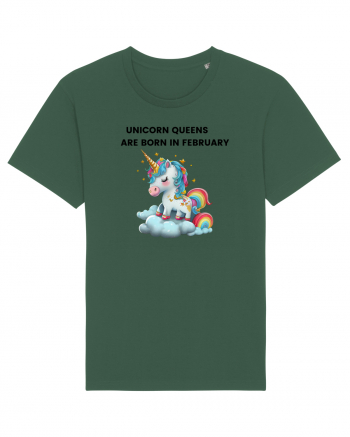 Unicorn mesaj UNICORN QUEENS ARE BORN IN FEBRUARY,  design 1 Bottle Green