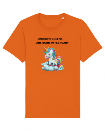 Unicorn mesaj UNICORN QUEENS ARE BORN IN FEBRUARY,  design 1 Bright Orange