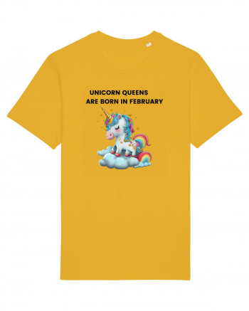 Unicorn mesaj UNICORN QUEENS ARE BORN IN FEBRUARY,  design 1 Spectra Yellow