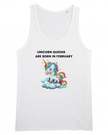 Unicorn mesaj UNICORN QUEENS ARE BORN IN FEBRUARY,  design 1 White