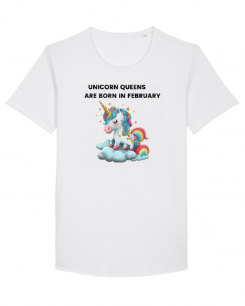 Unicorn mesaj UNICORN QUEENS ARE BORN IN FEBRUARY,  design 1 White