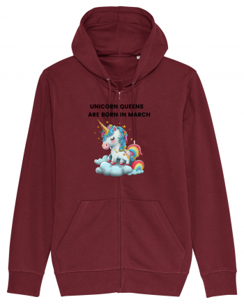 Unicorn mesaj UNICORN QUEENS ARE BORN IN MARCH,  design 1 Burgundy