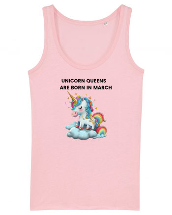 Unicorn mesaj UNICORN QUEENS ARE BORN IN MARCH,  design 1 Cotton Pink