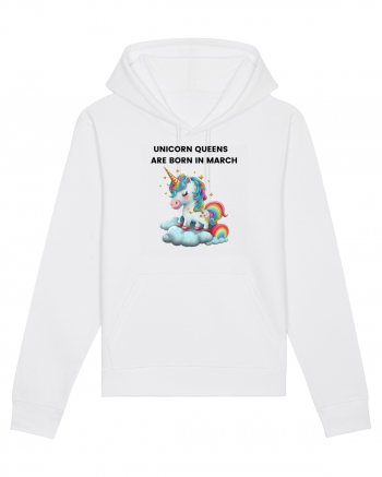 Unicorn mesaj UNICORN QUEENS ARE BORN IN MARCH,  design 1 White