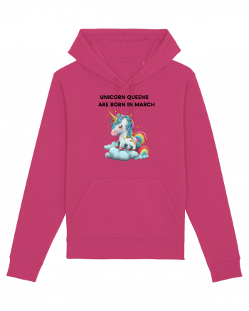 Unicorn mesaj UNICORN QUEENS ARE BORN IN MARCH,  design 1 Raspberry