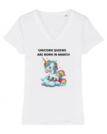 Unicorn mesaj UNICORN QUEENS ARE BORN IN MARCH,  design 1 White