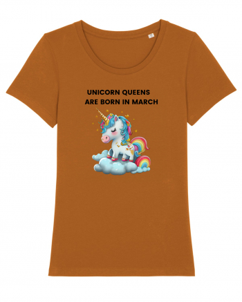 Unicorn mesaj UNICORN QUEENS ARE BORN IN MARCH,  design 1 Roasted Orange