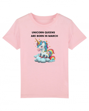 Unicorn mesaj UNICORN QUEENS ARE BORN IN MARCH,  design 1 Cotton Pink