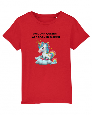 Unicorn mesaj UNICORN QUEENS ARE BORN IN MARCH,  design 1 Red