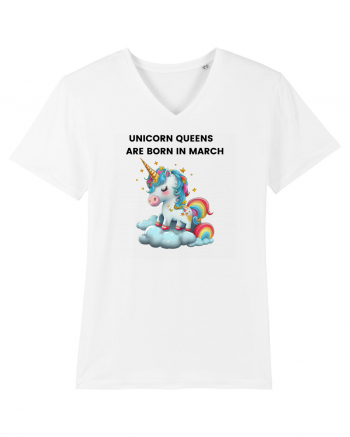 Unicorn mesaj UNICORN QUEENS ARE BORN IN MARCH,  design 1 White