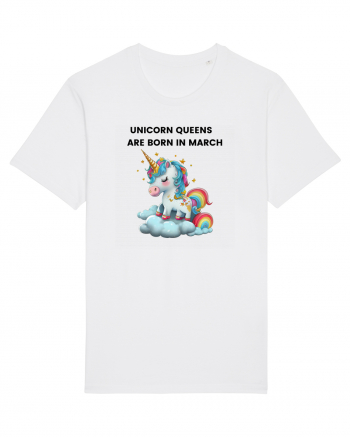 Unicorn mesaj UNICORN QUEENS ARE BORN IN MARCH,  design 1 White