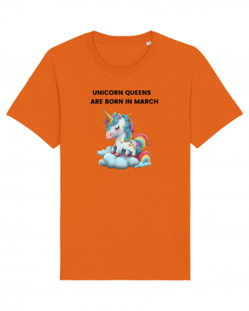 Unicorn mesaj UNICORN QUEENS ARE BORN IN MARCH,  design 1 Bright Orange