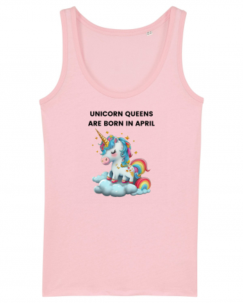 Unicorn mesaj UNICORN QUEENS ARE BORN IN april,  design 1 Cotton Pink