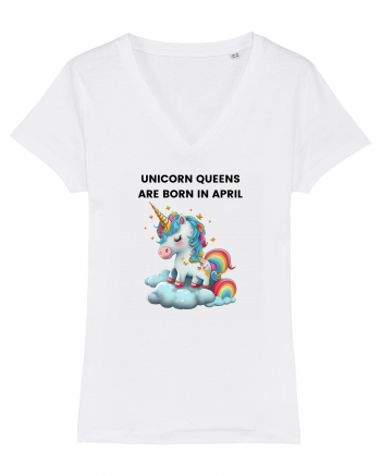 Unicorn mesaj UNICORN QUEENS ARE BORN IN april,  design 1 White