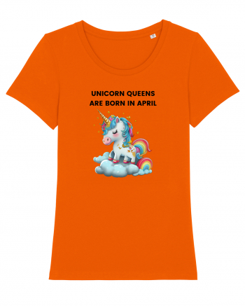 Unicorn mesaj UNICORN QUEENS ARE BORN IN april,  design 1 Bright Orange