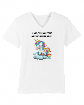 Unicorn mesaj UNICORN QUEENS ARE BORN IN april,  design 1 White