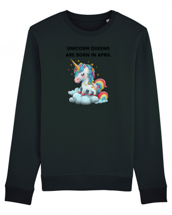 Unicorn mesaj UNICORN QUEENS ARE BORN IN april,  design 1 Black