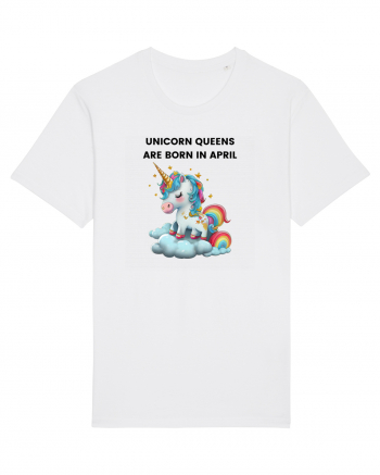 Unicorn mesaj UNICORN QUEENS ARE BORN IN april,  design 1 White