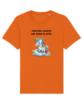 Unicorn mesaj UNICORN QUEENS ARE BORN IN april,  design 1 Bright Orange